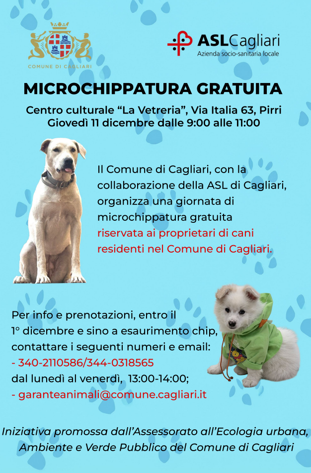 Microchippatura gratuita a Cagliari